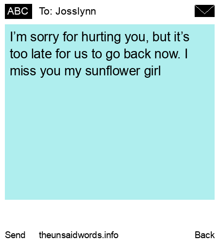 unsent message to Josslynn