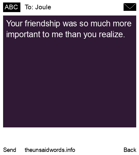unsent message to Joule