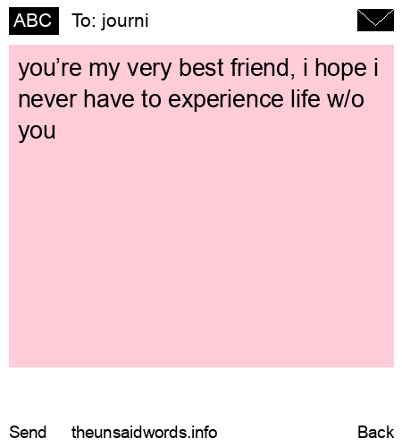 unsent message to journi