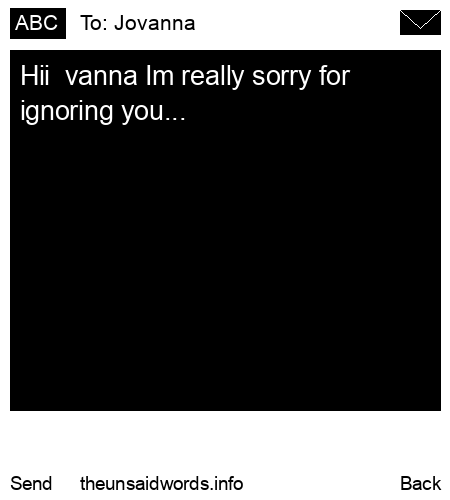 unsent message to Jovanna 