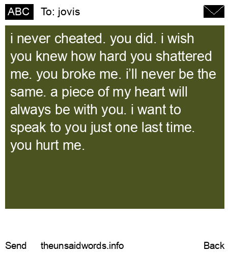 unsent message to jovis