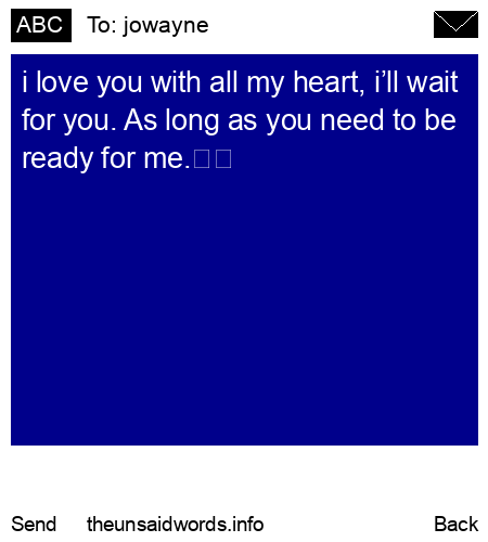 unsent message to jowayne