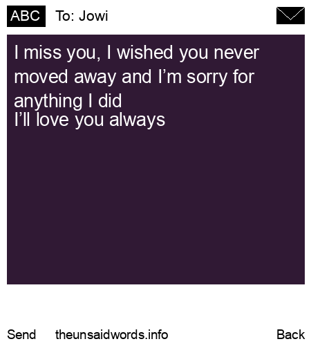 unsent message to Jowi