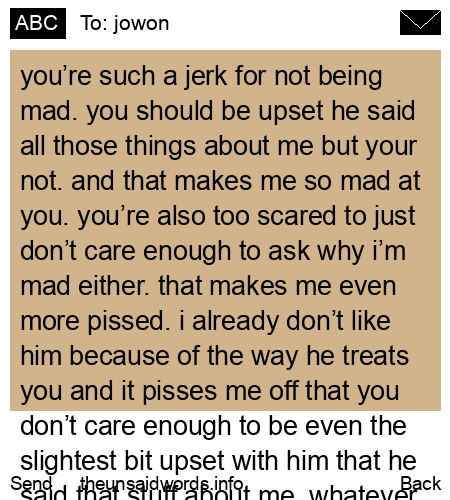 unsent message to jowon