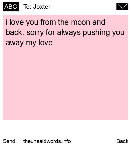 unsent message to Joxter
