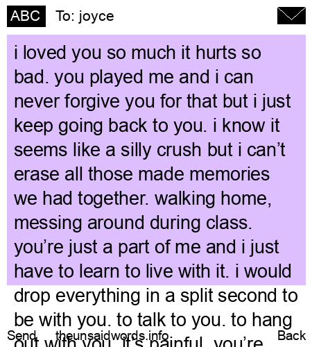unsent message to joyce