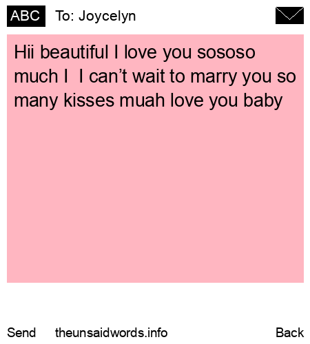 unsent message to Joycelyn 