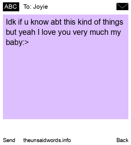 unsent message to Joyie 