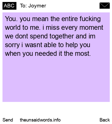 unsent message to Joymer