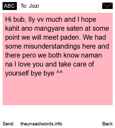 unsent message to Jozi