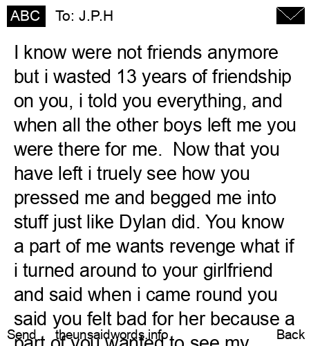 unsent message to J.P.H