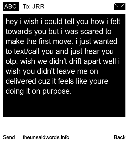 unsent message to JRR