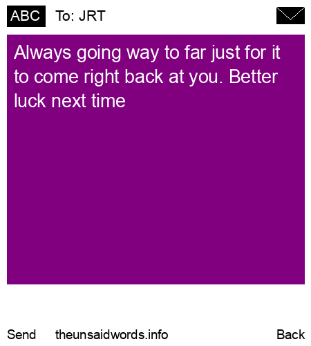 unsent message to JRT