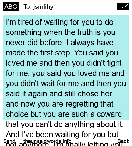 unsent message to jsmfihy