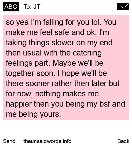 unsent message to JT