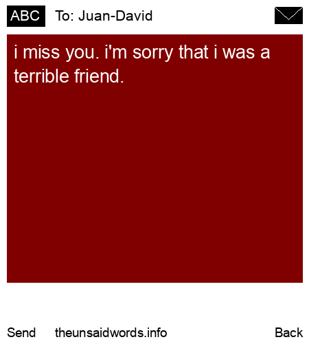 unsent message to Juan-David