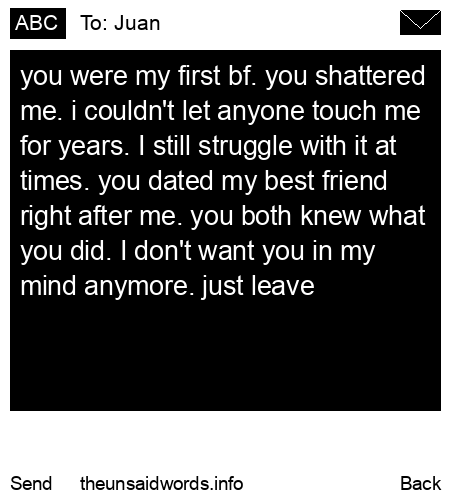 unsent message to Juan