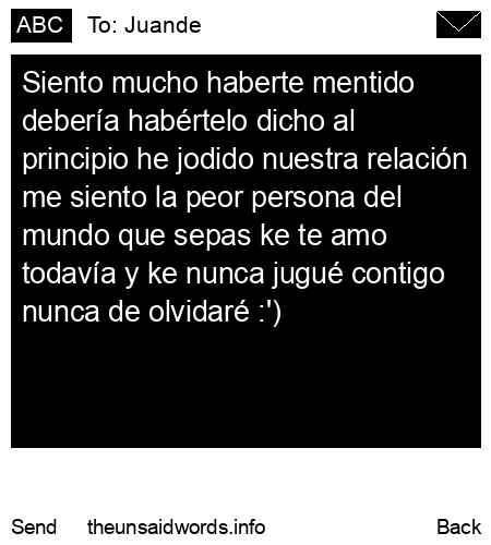 unsent message to Juande