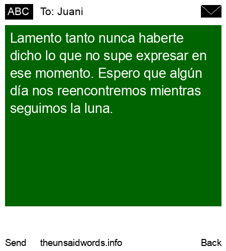 unsent message to Juani
