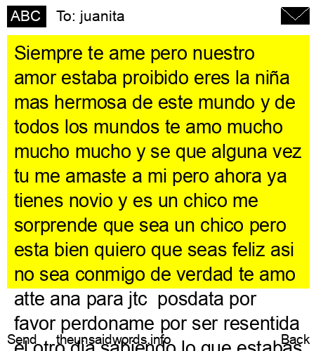 unsent message to juanita