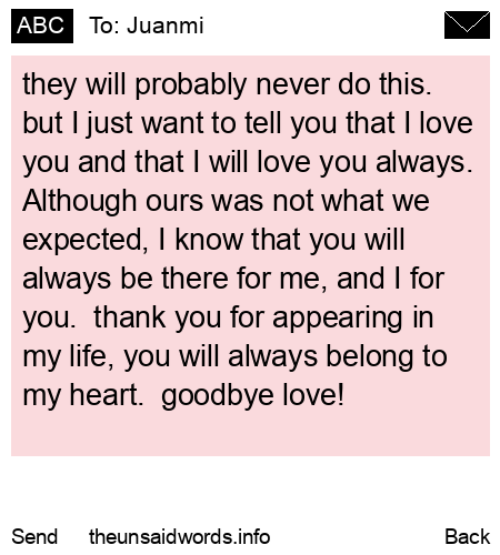 unsent message to Juanmi
