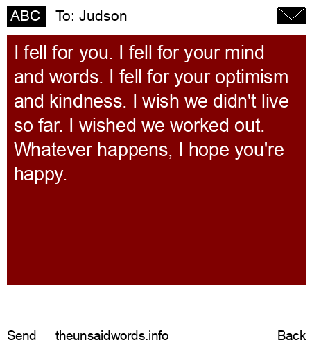 unsent message to Judson