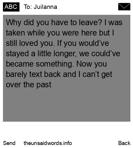 unsent message to Juilanna
