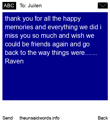 unsent message to Juilen