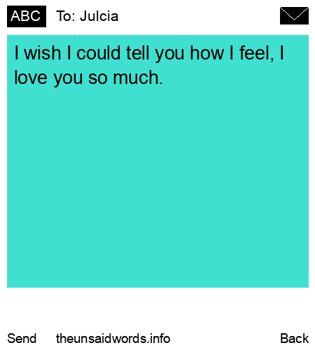 unsent message to Julcia