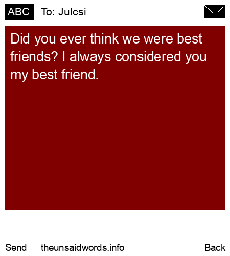 unsent message to Julcsi