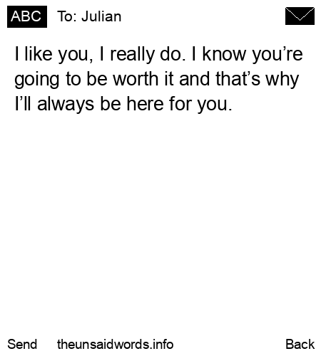 unsent message to Julian