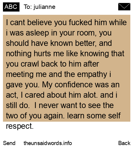 unsent message to julianne