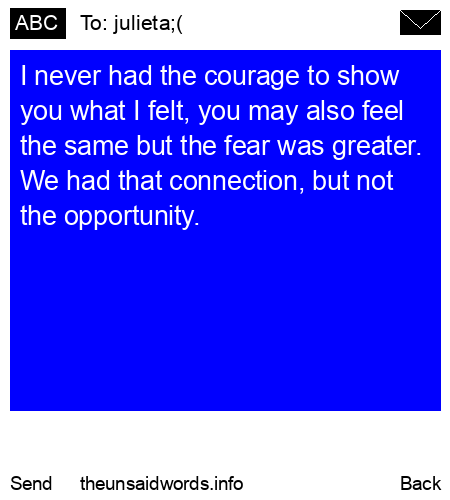 unsent message to julieta;(