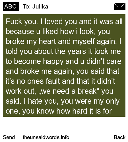 unsent message to Julika