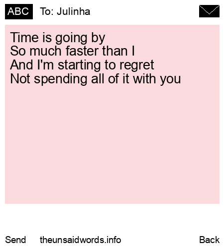 unsent message to Julinha