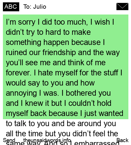 unsent message to Julio