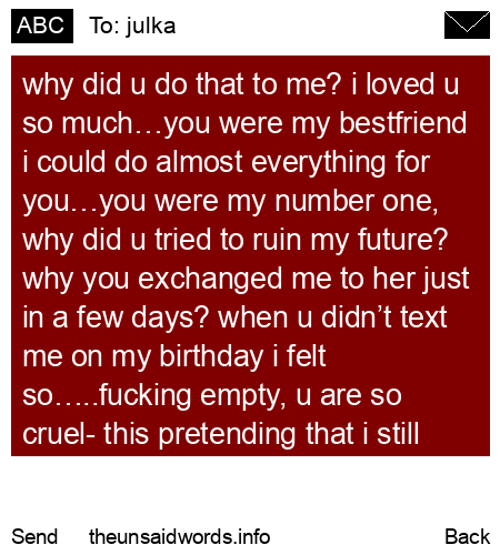 unsent message to julka