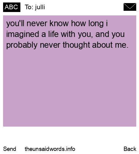 unsent message to julli