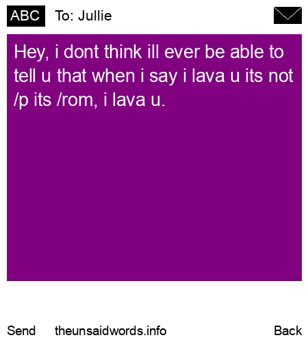 unsent message to Jullie