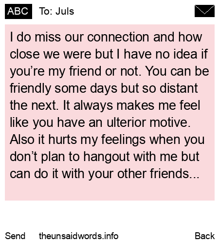 unsent message to Juls