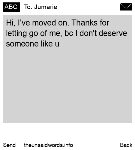 unsent message to Jumarie