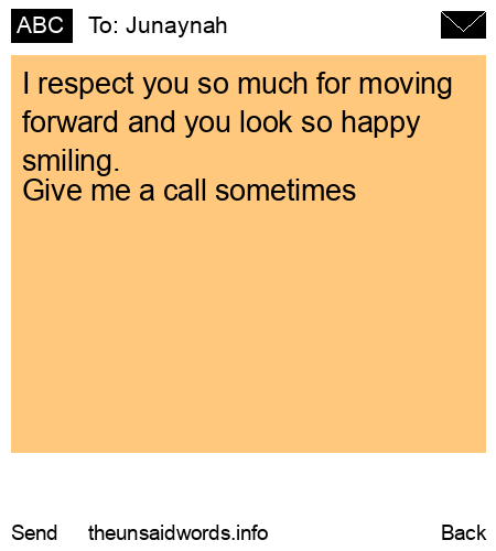 unsent message to Junaynah