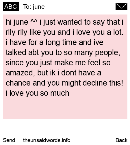 unsent message to june