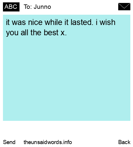 unsent message to Junno
