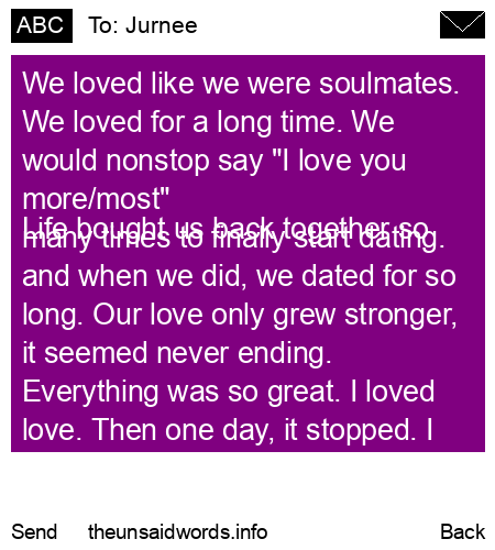 unsent message to Jurnee