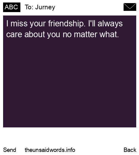 unsent message to Jurney