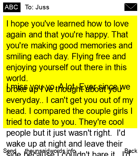 unsent message to Juss