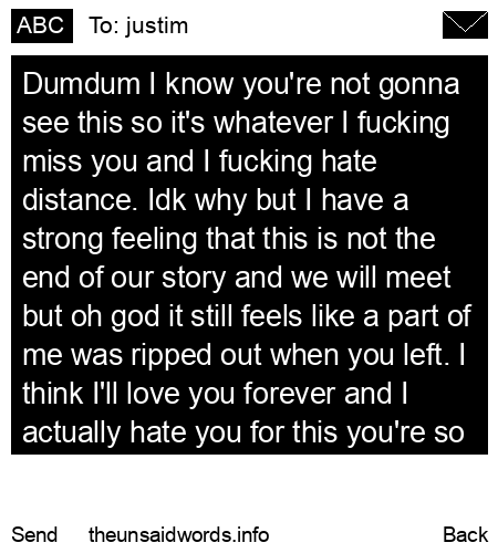 unsent message to justim