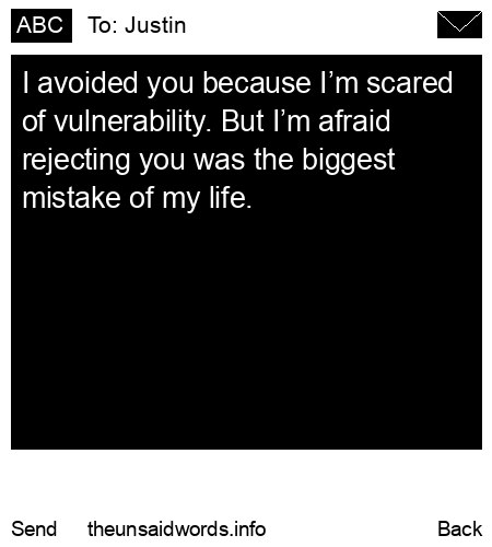 unsent message to Justin