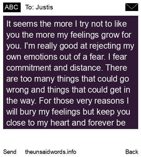 unsent message to Justis